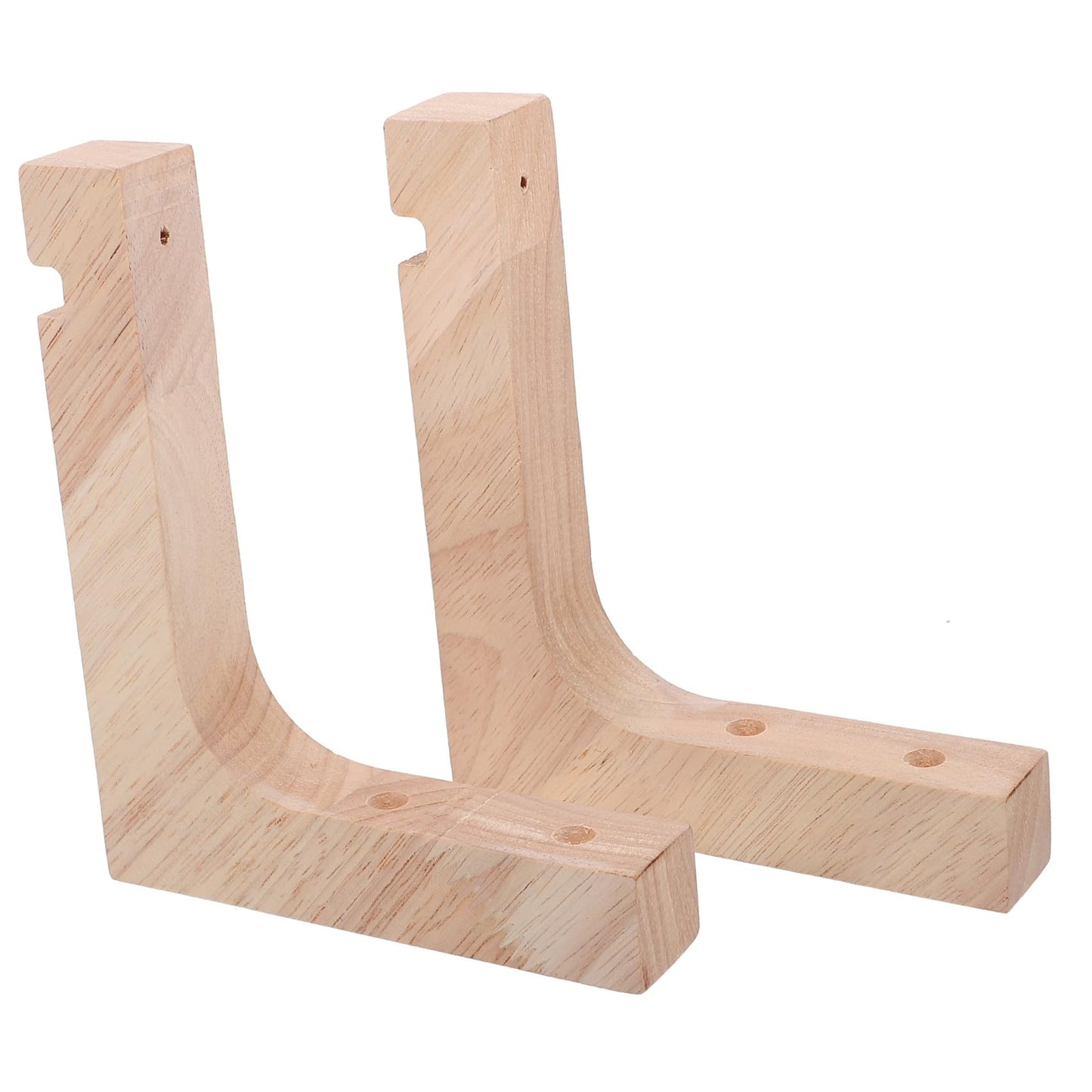 NULYLU Wooden Plant Hanger Hook 2pcs Heavy Duty Wall Mounted Plant Hanging Bracket for Indoor Outdoor Planters Natural Wood Color