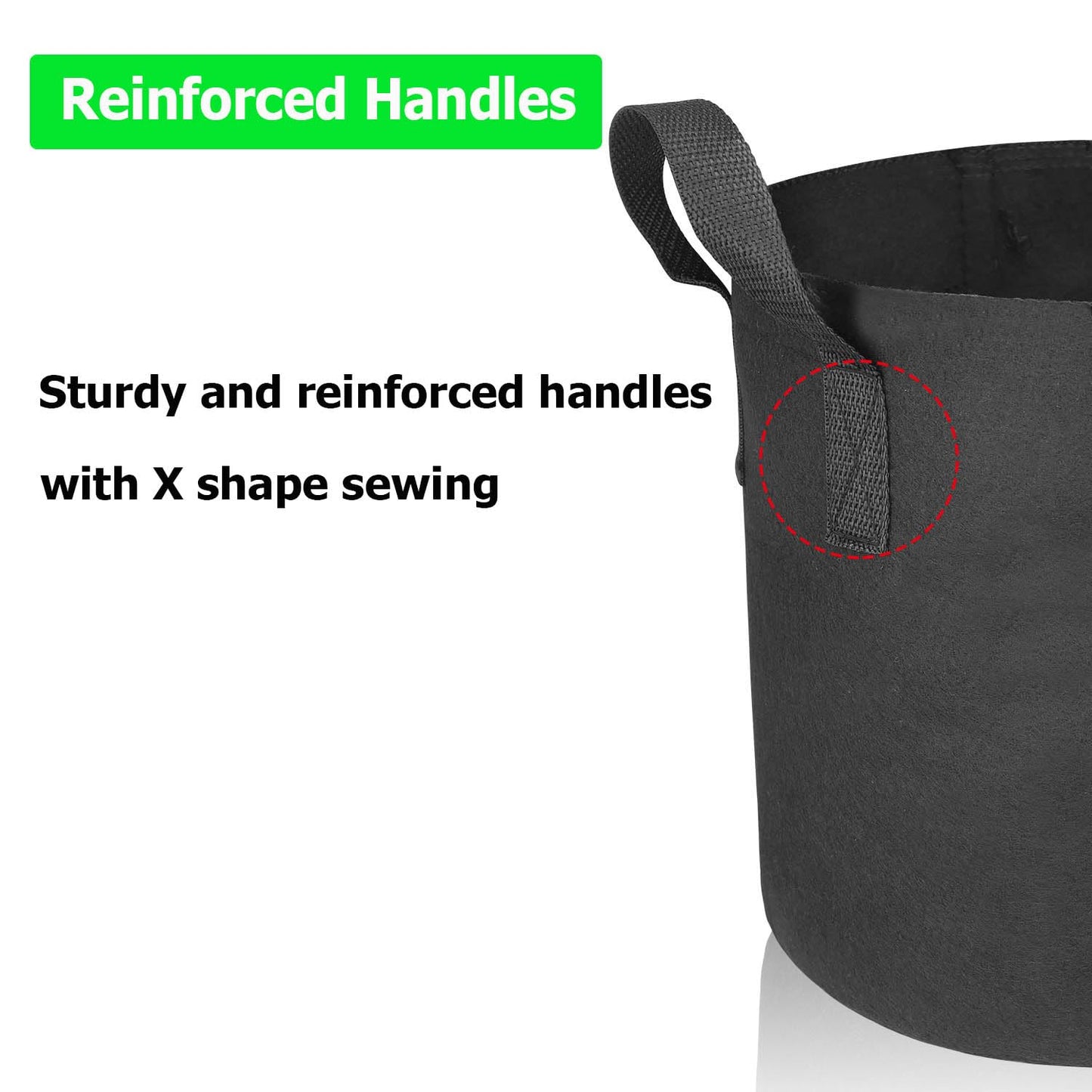 ADORMA 6-Pack 10 Gallon Potato Grow Bags, Heavy Duty Fabric Pots with Handles,300G Thickened Nonwoven Pots for Plants