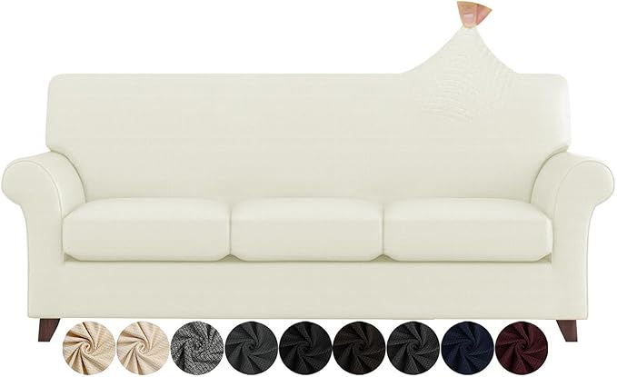 ZNSAYOTX 4 Piece Sofa Covers for Living Room Anti Slip Stretch Couch Covers for