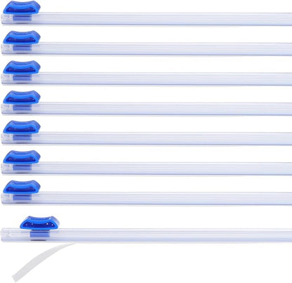 PATIKIL 8pcs Plastic Wrap Cutter, 19in Plastic Wrap Slide Cutter Self Adhesive Installation Replacement for Aluminum Foil Wax Paper Parchment Paper Wrap Dispenser, Blue