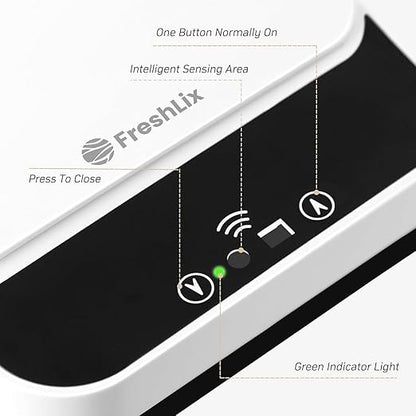 FRESHLIX 2 Pack Automatic Bathroom Trash Can 2.6 Gallon Smart Touchless Motion Sensor Trash Can with Lid Electric Waterproof Narrow Small Garbage Bin