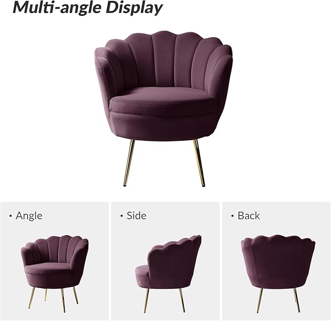 HULALA HOME Modern Velvet Accent Chair
