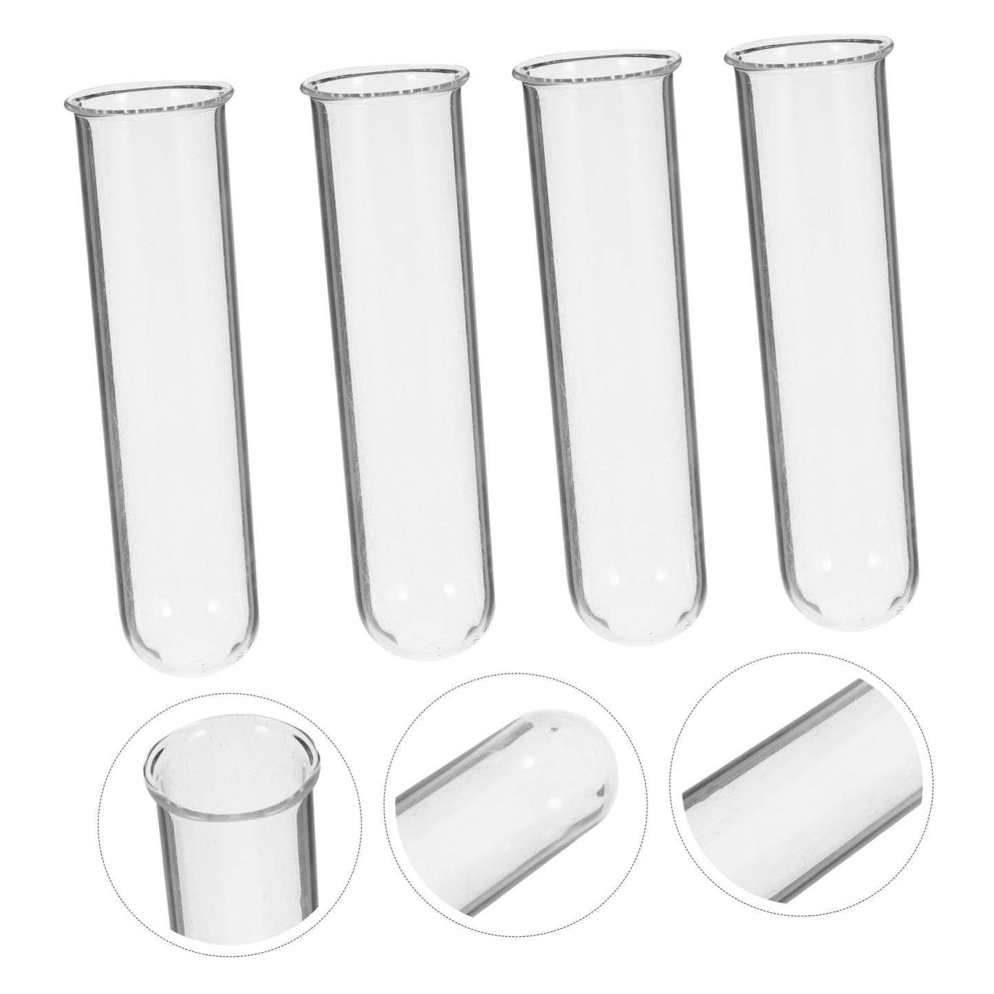 HOLIDYOYO 4pcs Hydroponic Glass Test Tube Planter Elegant Terrarium Flower Vase for Decor Container for Plant Propagation and Display