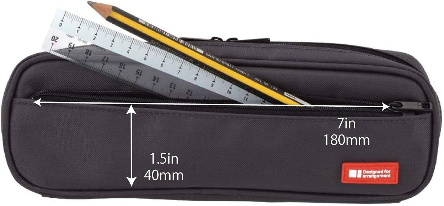 LIHIT LAB Large Capacity Zipper Long Pencil Case For School Office College, Big Capacity Pencil Bag Holder Adults Teen Boys Girls, Travel Cosmetics Storage, Green Camo (A7552-131)