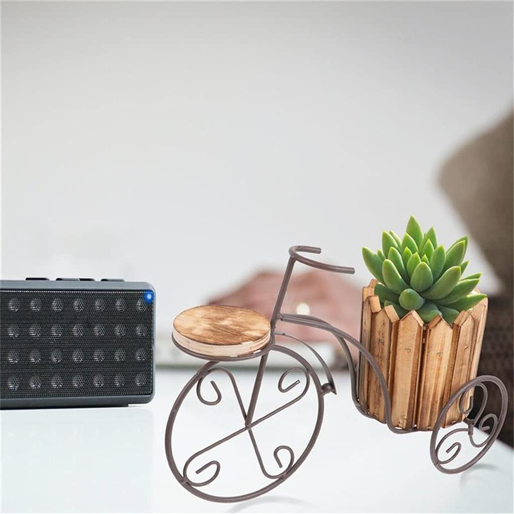 GHJUMKFDF Plant standWrought Iron Plant Stand Rustic Style Bike Flower Pot Cart Holder Flower Basket