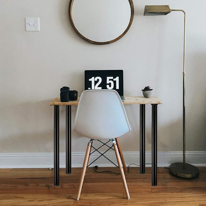 QLLY 27.5 inch/ 70cm Adjustable Metal Desk Legs, Heavy Duty Furniture Table Legs