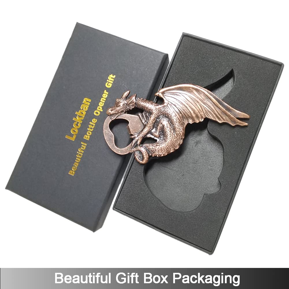 Lockban Dragon Bottle Opener Gothic Dragon Style Metal Beer Bartender Bottle Opener for Men Gift Bar Party Game