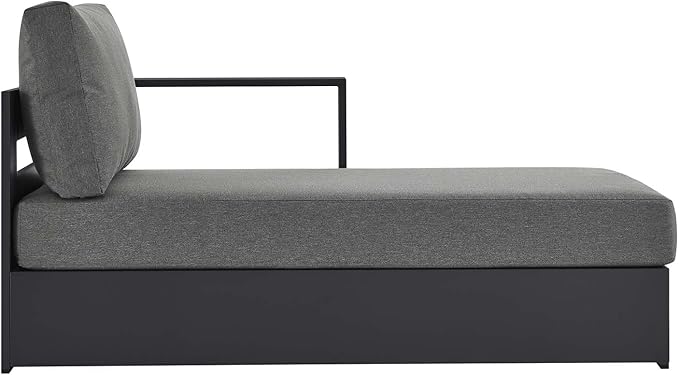 Modway Tahoe Powder-Coated Aluminum Outdoor Chaise Lounge in Gray Charcoal