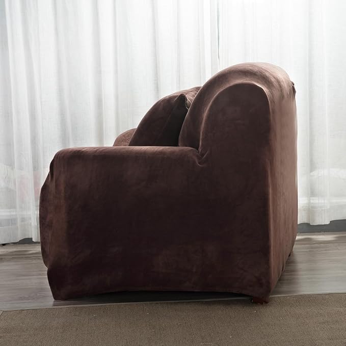vctops 1-Piece Velvet Plush Stretch Chair Sofa Slipcover Soft Fuzzy Fluffy