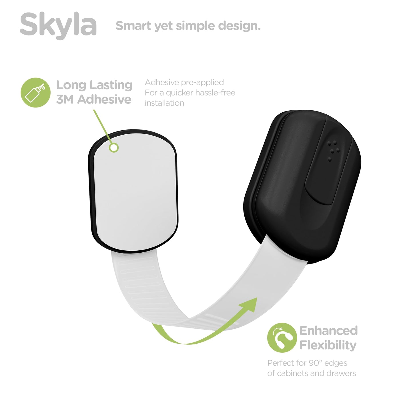 Baby Proofing Child Safety Locks (16 Pack) by Skyla Homes - The Safest, Quickest and Easiest 3M Adhesive Cabinet Latches, No Screws & Magnets, Multi-Purpose for Furniture, Kitchen, Ovens, Toilet Seats
