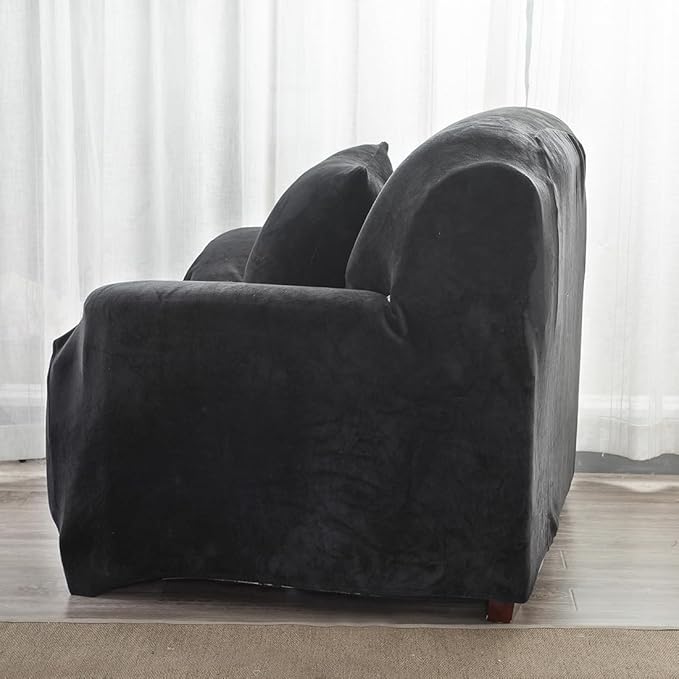 vctops 1-Piece Velvet Plush Stretch Chair Sofa Slipcover Soft Fuzzy Fluffy