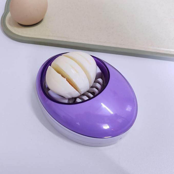 Egg Slicer for Hard Boiled Eggs,Easy to Cut Egg into Slices, Wedge and Dices, Sturdy ABS Body with Stainless Steel Wires,Non-slip Feet,Dishwasher Safe, BPA Free (Green)