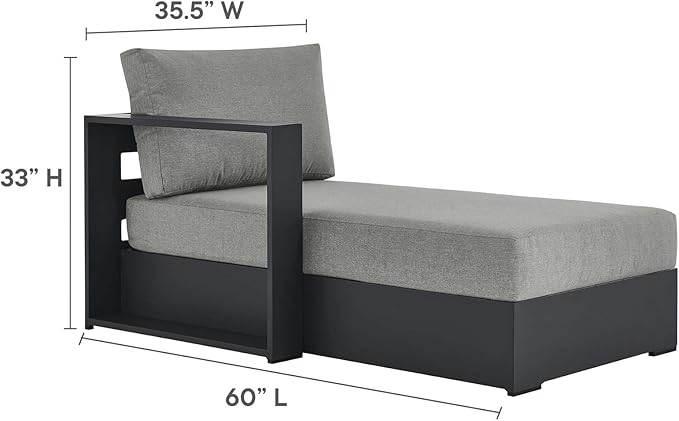 Modway Tahoe Aluminum Outdoor Chaise Lounge Gray