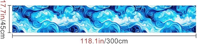 HOMETITUTE Artistic Blue Swirl Wave Pattern Wallpaper Peel and Stick Contact
