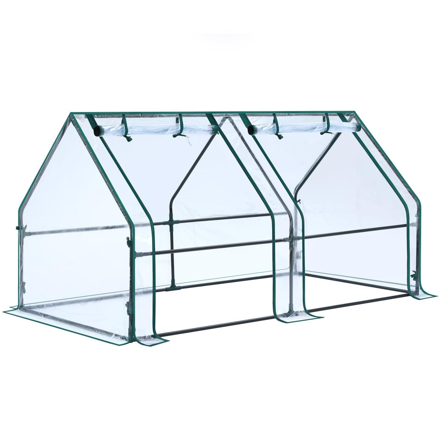 Ohuhu Portable Mini Greenhouse, 71"x36"x36" Greenhouses for Outdoors with Dual Large Zipper Doors & Ground Stakes, Waterproof & UV Protected Plastic Green House for Outside Garden Patio Transparent