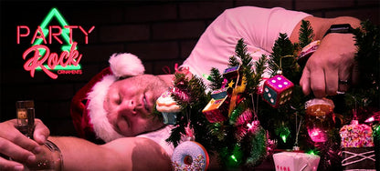 Party Rock | Lizard on Candycane Glass Ornament | X-Mas Collection