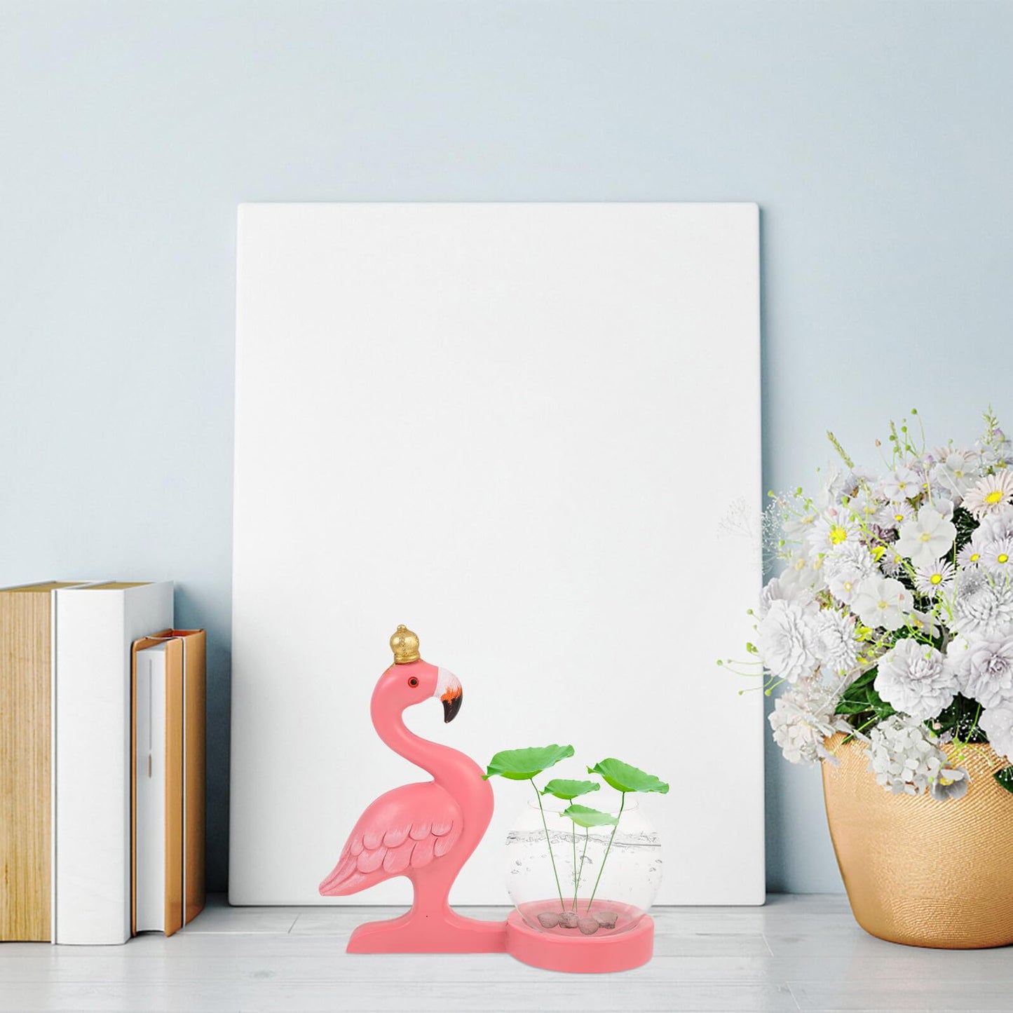 Homoyoyo Flamingo Hydroponic Plants Vase Glass Flower Vase Desktop Terrarium Plant Container for Home Centerpieces Decorative Use