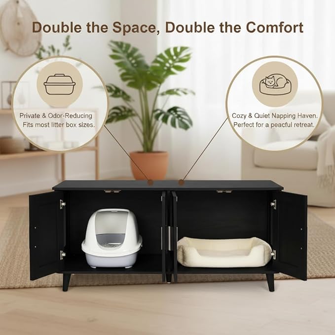 Homhedy Boho Cat Litter Box Enclosure