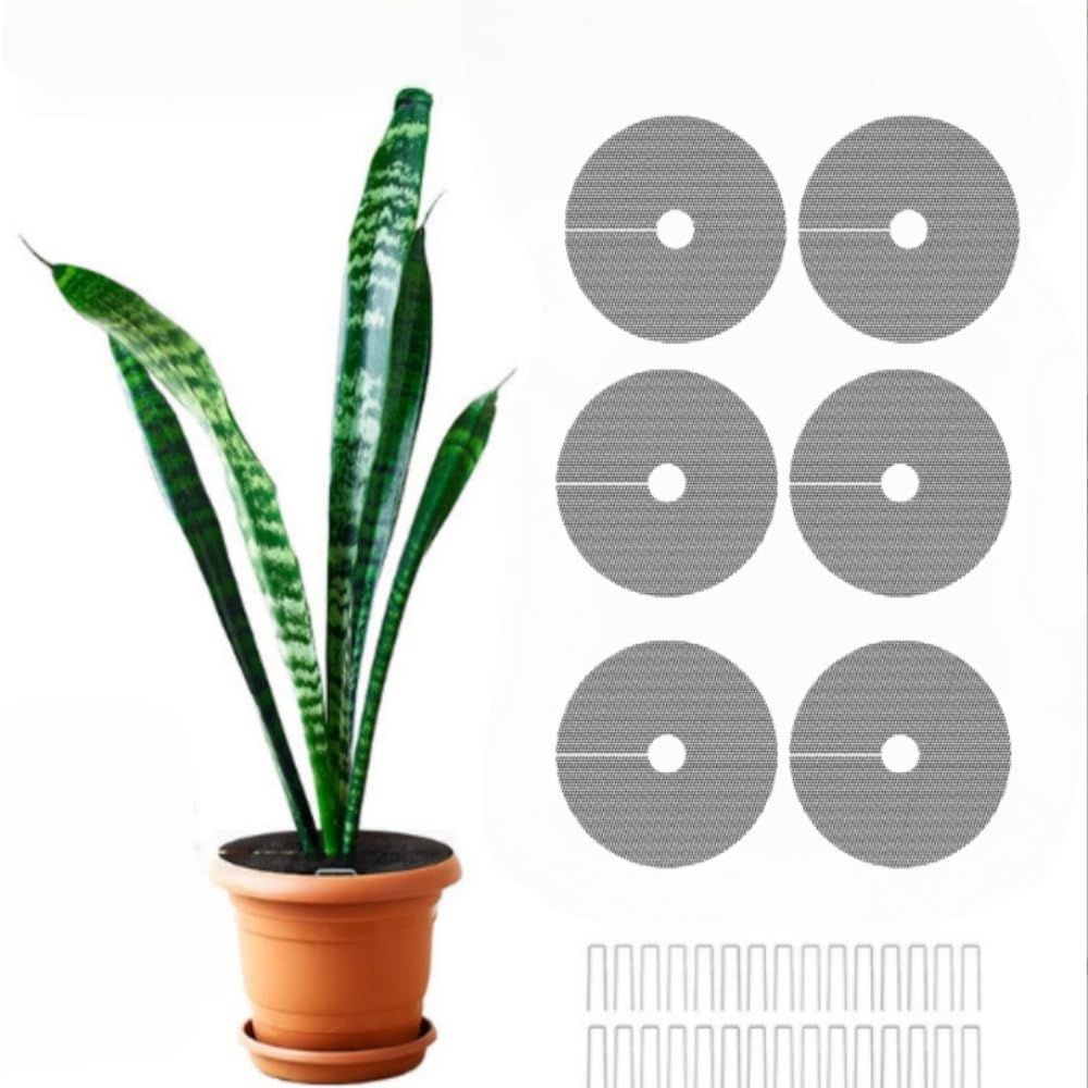 Naeutop 6 Pack Plant Pot Grids, Cuttable Plant Pot Soil Protectors Covers, Used to Keep Animals Out of flowerpots Perfect for Indoor and Outdoor Plants (Medium)