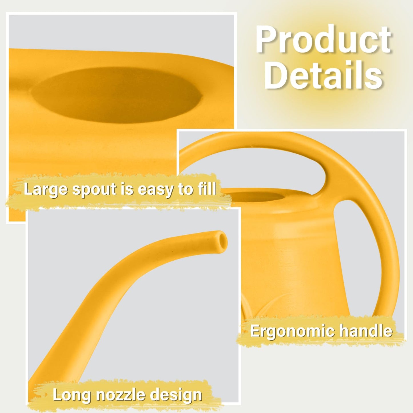 ZXJ Plant Watering Can - for Indoor and Outdoor Home Garden Plants - with Long Spout - Orange - 1/2 Gallon