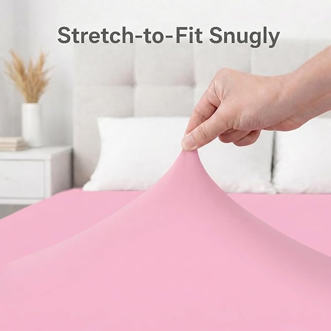 Stretchy Queen Fitted Sheet for 4 Inch Low Profile Mattress