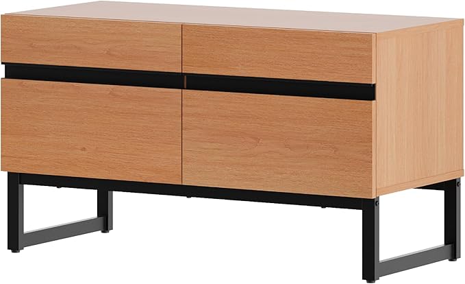 WAMPAT Modern TV Stand for 26-40 Inch TVs, Wood Entertainment Center