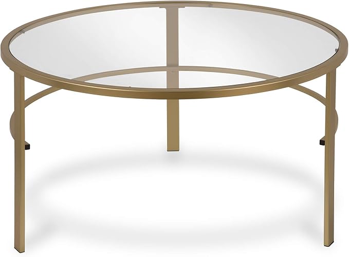 Henn&Hart Round Nested Coffee Table in Brass, Coffee Table coffee tables