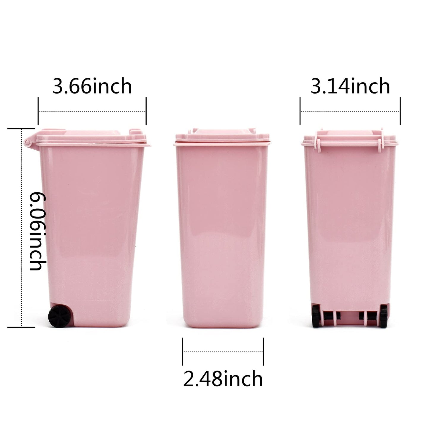 Mugtel Mini Trash Can with Lid Swing Top Small Trash Can Pen Holder for Car Bedroom Office Desktop 22 Fl Oz (4 Pcs Multi-Color)
