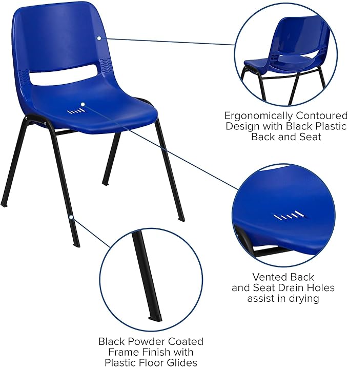 Flash Furniture HERCULES Series 440 lb. Capacity Kid's Navy Ergonomic Shell