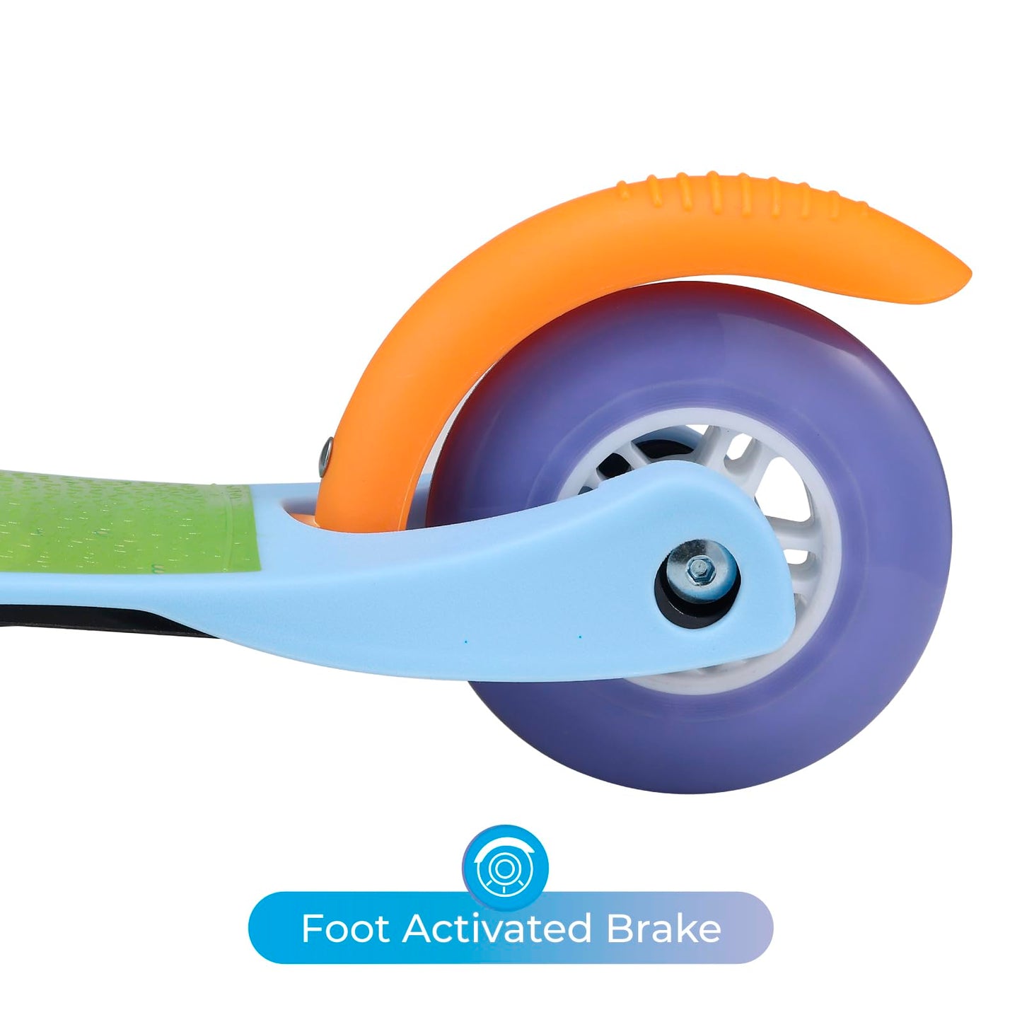 Voyager Self Balancing Kick Scooter with Light Up Wheels, Extra Wide Deck, 3 Wheel Platform, Foot Activated Brake, 75 lbs Limit, Kids & Toddlers Girls or Boys, for Ages 3 and Up, Bluey
