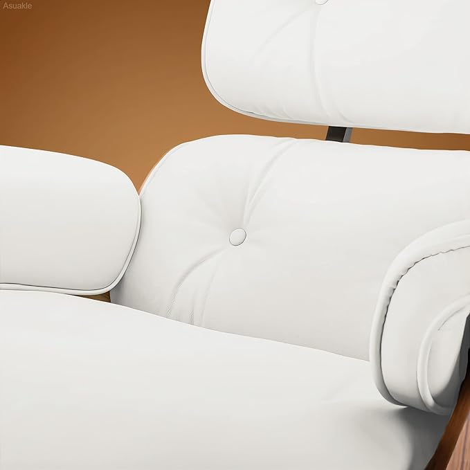 Top Grain Leather, Mid Century Chaise Lounge Chair and Ottoman, Modern Chair