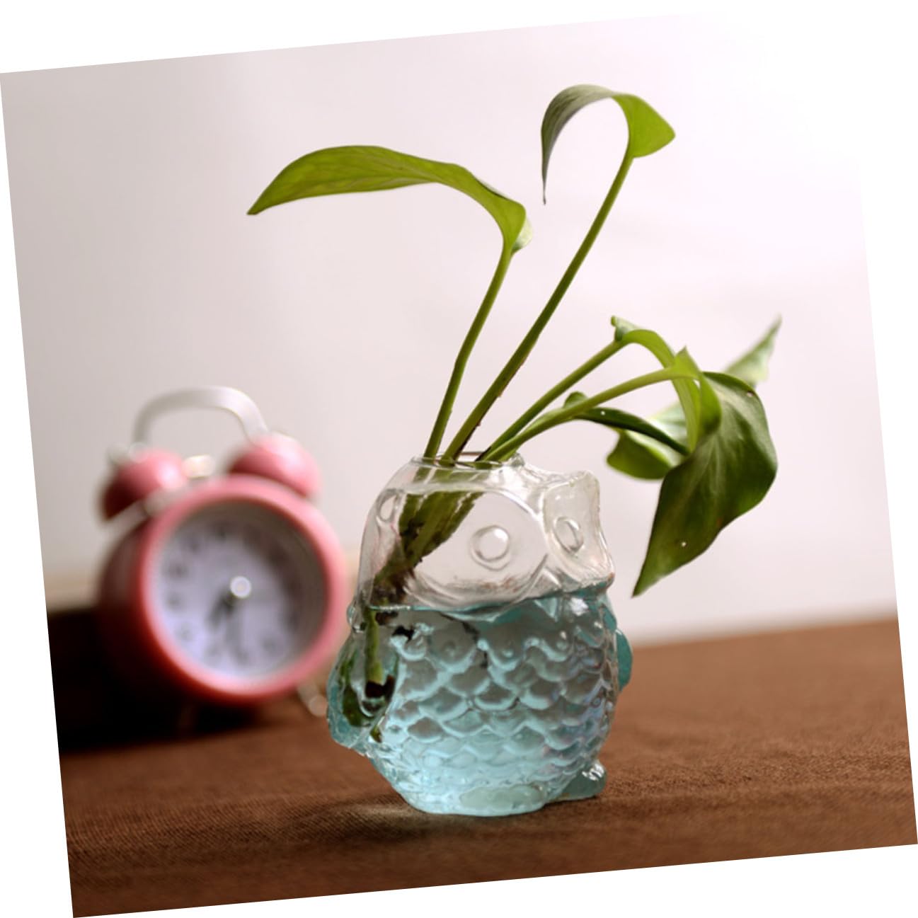 Alasum Owl Shaped Hydroponic Glass Vase 2pcs 9x7.5x8.5cm Table Glass Flower Vase for Home Office Decorative Plant Terrarium