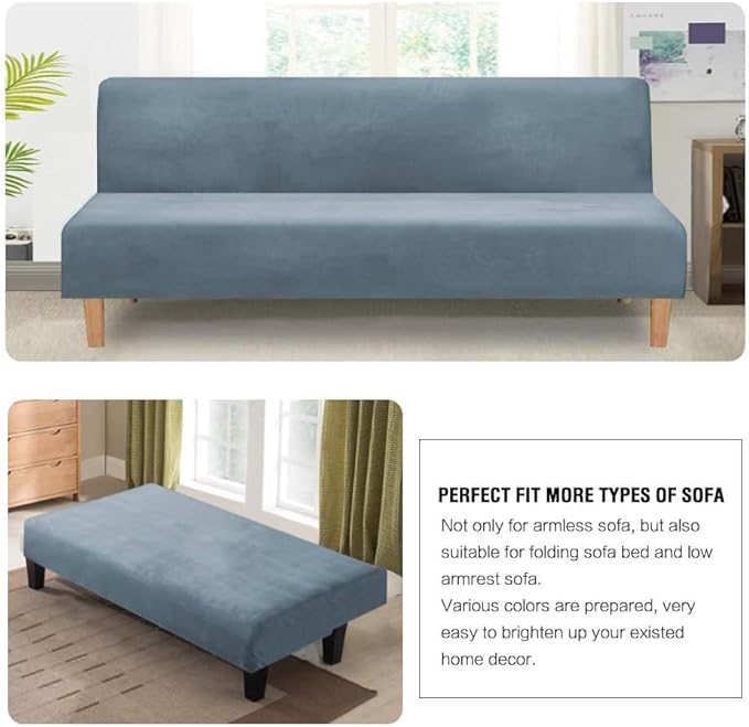 H.VERSAILTEX Real Velvet Futon Cover Armless Sofa Covers Sofa Bed Covers