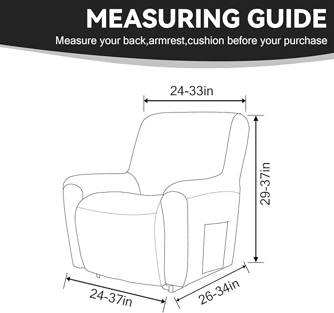 Cupuamon Recliner Chair Covers, Lazy Boy Recliner Covers Stretch Reclining
