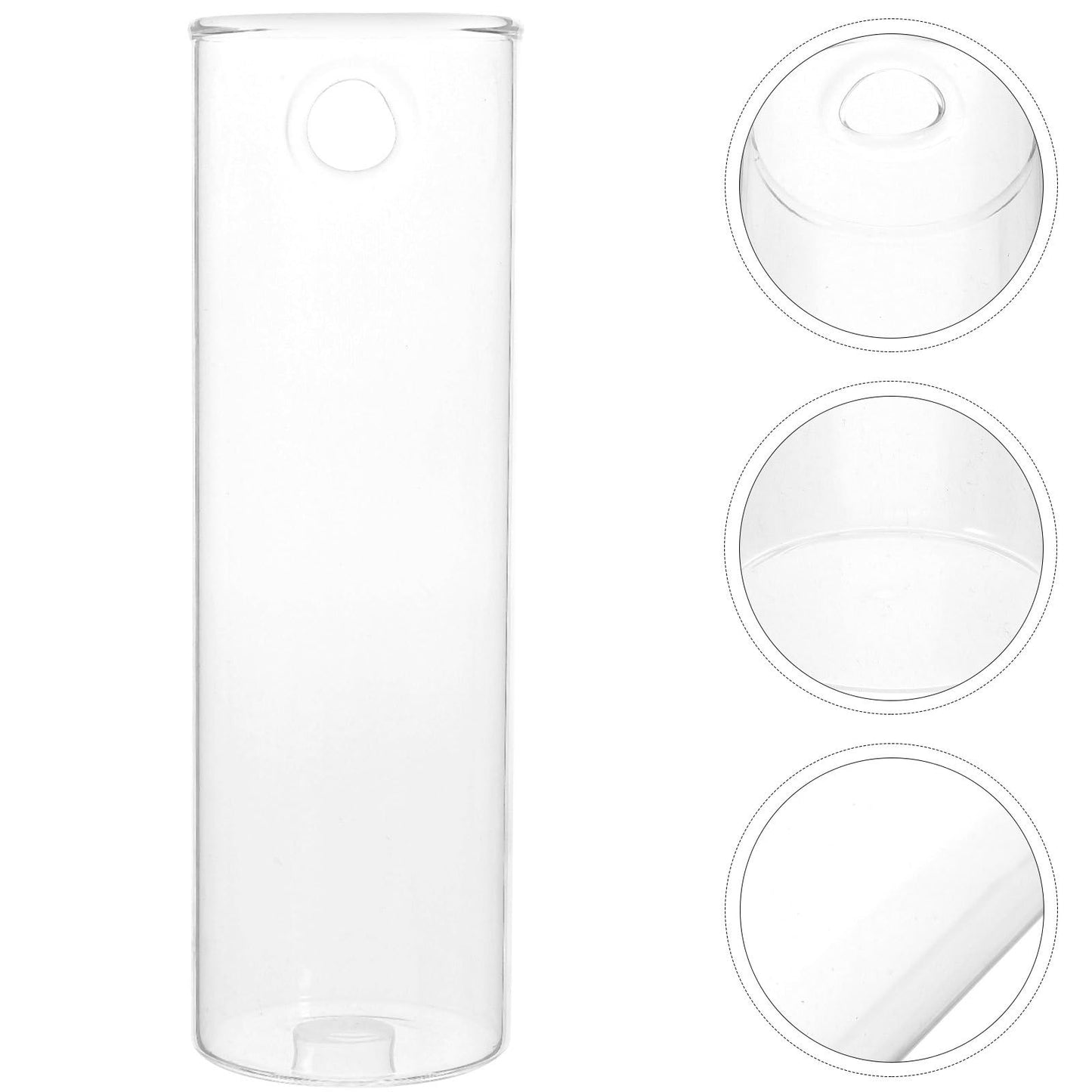 LOEFLIFA Wall Mounted Glass Vase Set for Hydroponics, Cylindrical Glass Planter Terrarium Tube, Indoor Balcony Decor for Plants and Flowers