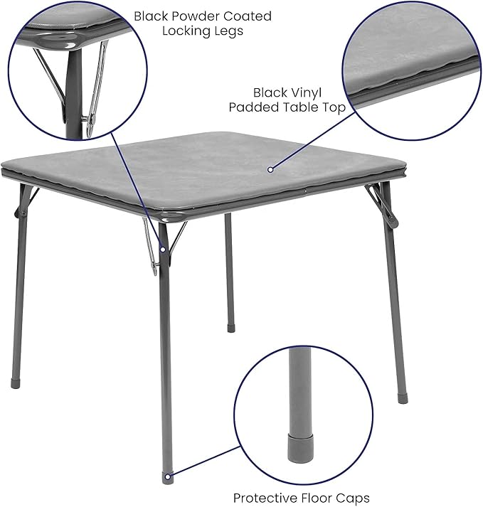 Flash Furniture Mindy Kids 5-Piece Folding Square Table and Chairs Set