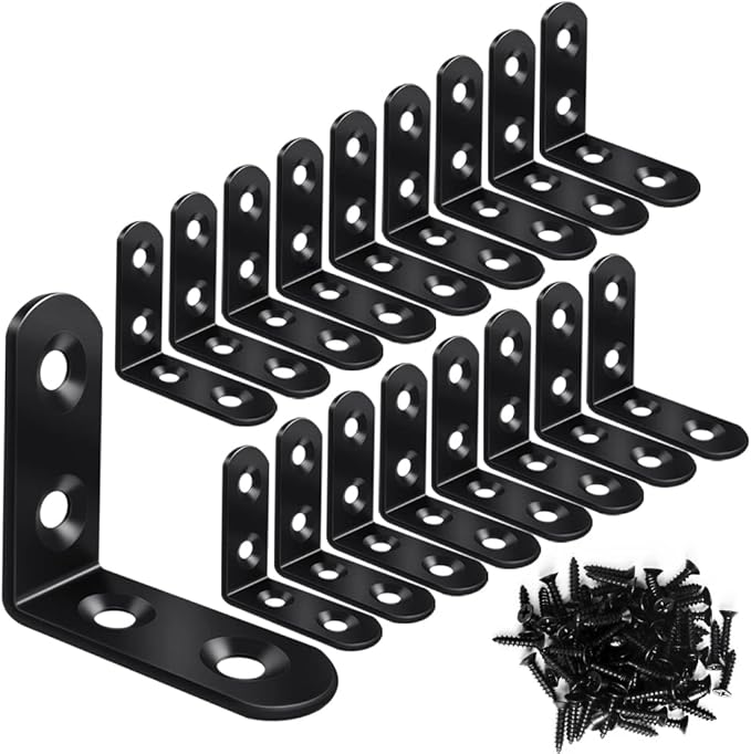 Vicuna R 18 Black L Brackets, Stainless Steel Corner Brace