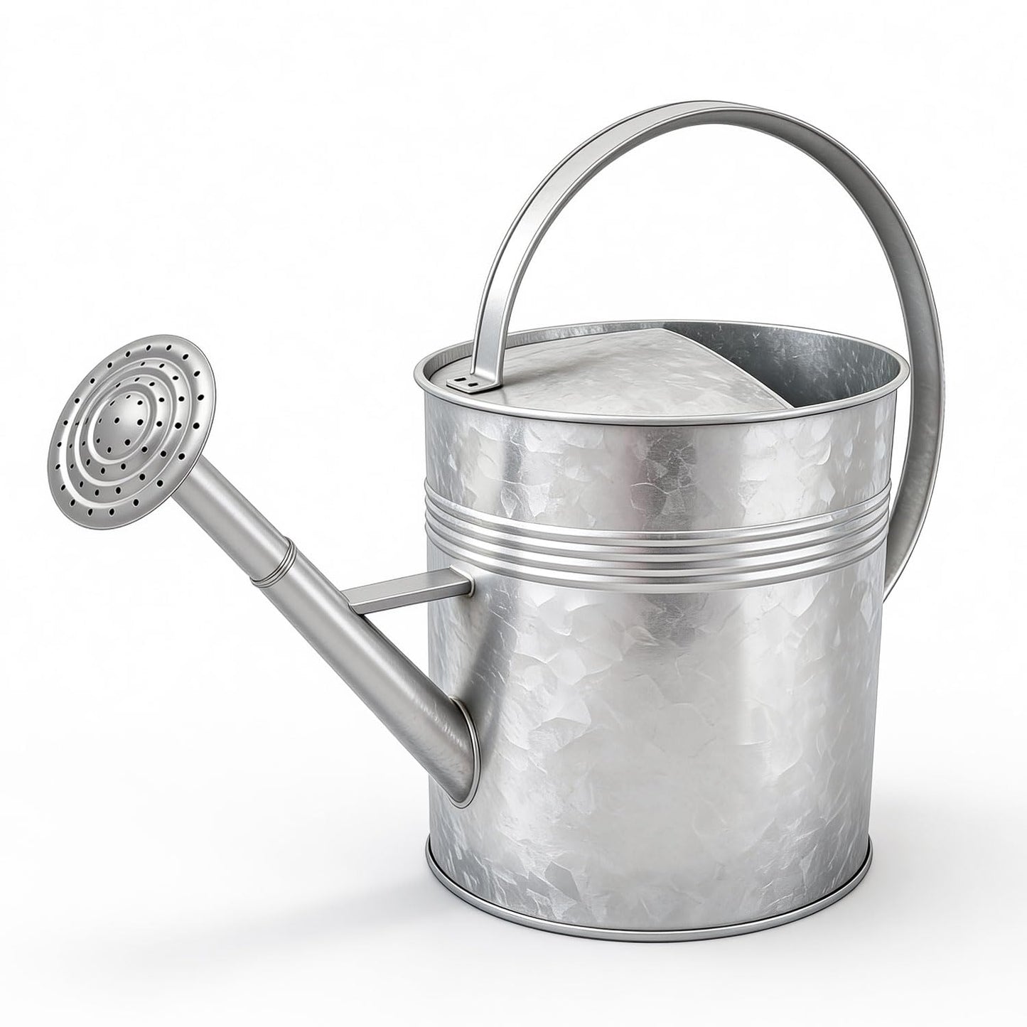 9.5L Metal Watering Can for Outdoor Garden, Galvanized Steel Large Watering Can Pot with Top Handle and Long Spout, Rust-Resistant Water Can for Flower, Lawns, and Farm Use