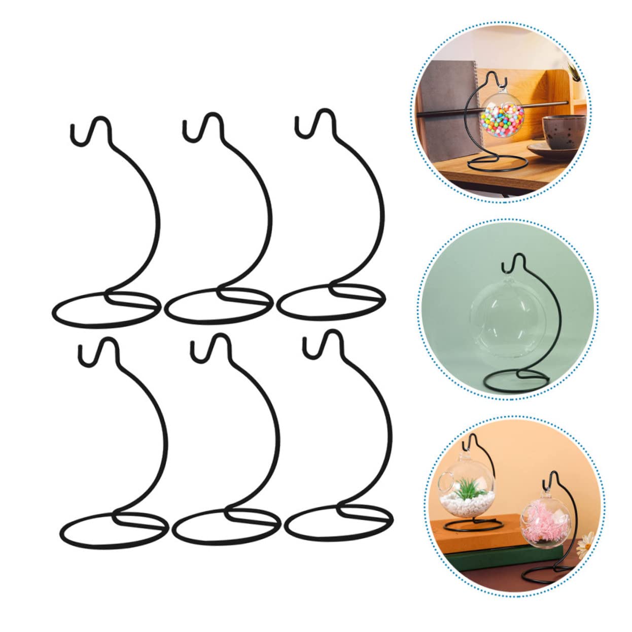 POPETPOP 6Pcs Hook Rack for Hanging Planters Sturdy Micro Landscape Bottle Hanger Stand for Home Decor Wedding and Holiday Displays