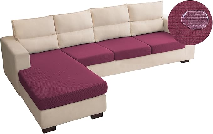 Water Repellent L Shaped Couch Covers 4 Pieces Sofa Seat Cushion Slipcovers
