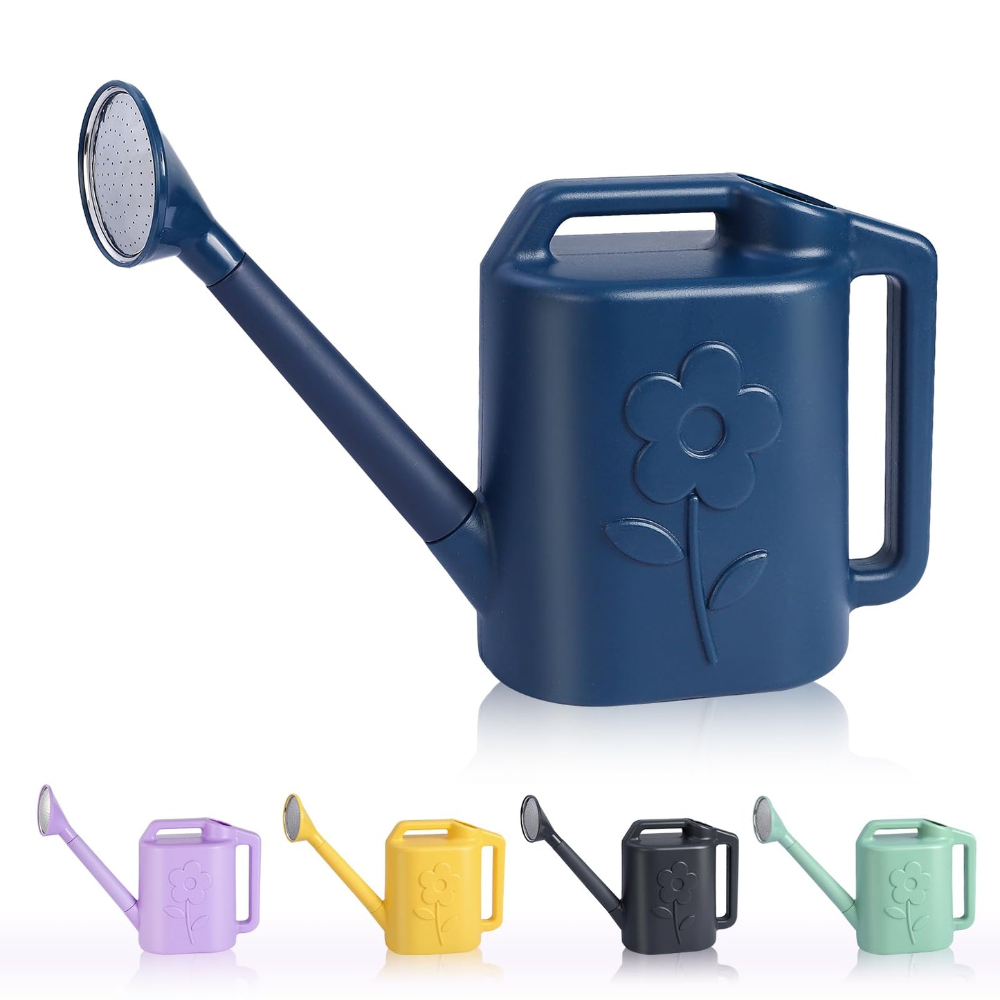 2.8L Watering Can for Indoor Plants, Garden Watering Cans for Outdoor Plant House Flower, Modern Plant Watering Can Large Long Spout with Sprinkler Head