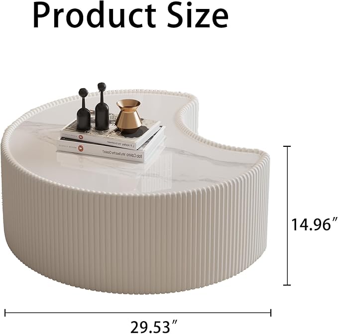 Modern Nesting Coffee Table Set of 2, Creative Moon Coffee and End Table Set