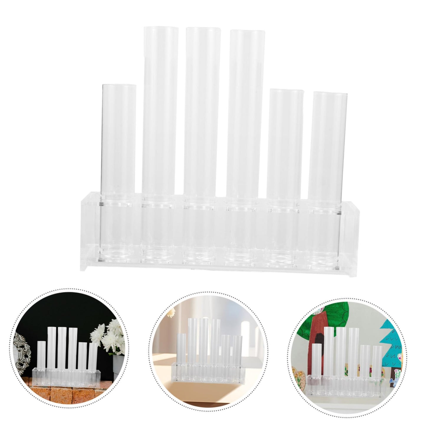 Parliky Glass Test Tube Propagation Station with Rack for Plant Display Simple Decorative Container for Home and Office for Small Terrarium Plants and Greenery