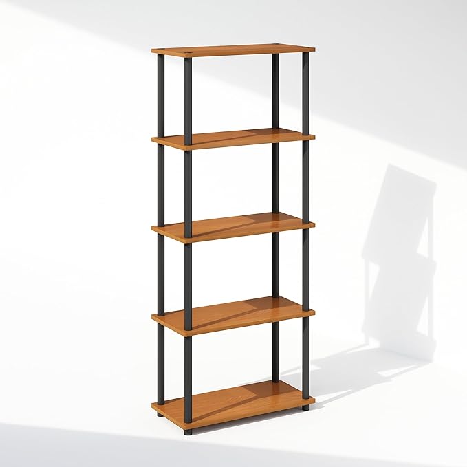 Furinno Turn-N-Tube Book Shelf, 5-Tier Bookshelf, Bookcase
