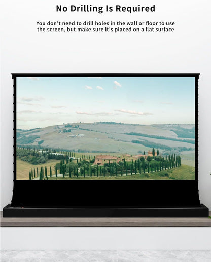 VIVIDSTORM-Projector Screen with Stand S 84 inch Portable Folding Stand Indoor Tension Floor Screen 4k HD White Cinema, 4K/3D/UHD Gaming/Home Cinema,Compatible with Normally Projector,VSDSTW84H
