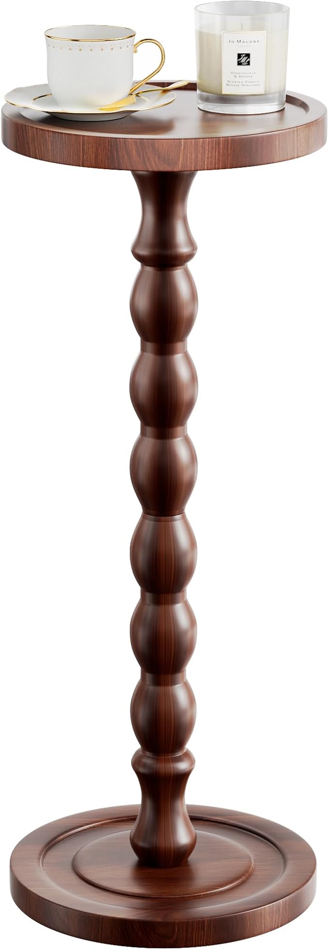 Solid Wood Drink Table, Rubber Wood‌ Small Round Side Table