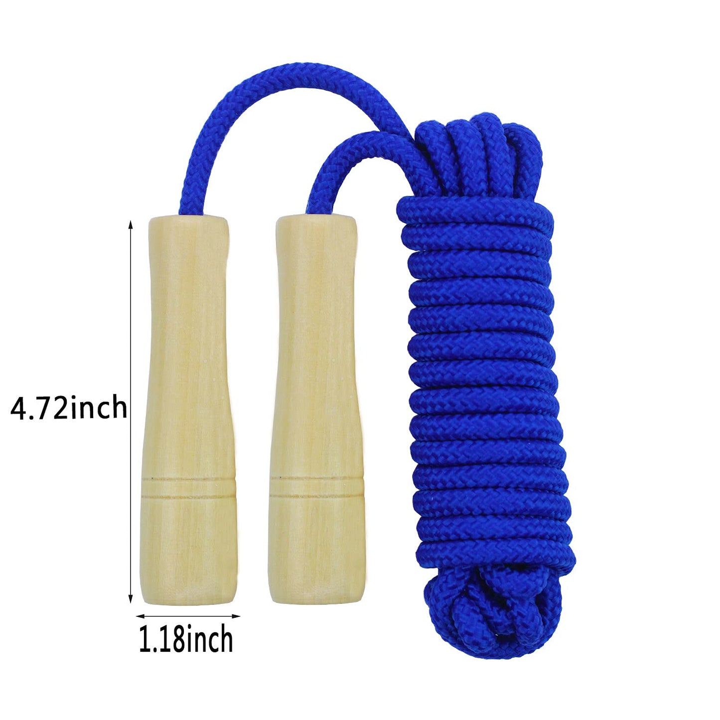 Double Dutch Jump Rope 16 ft 2 Pack, Adjustable Long Skipping Rope with Wooden Handle, Multiplayer Team Jumping Rope for Kids Adults, Long Enough for 5-6 Jumpers
