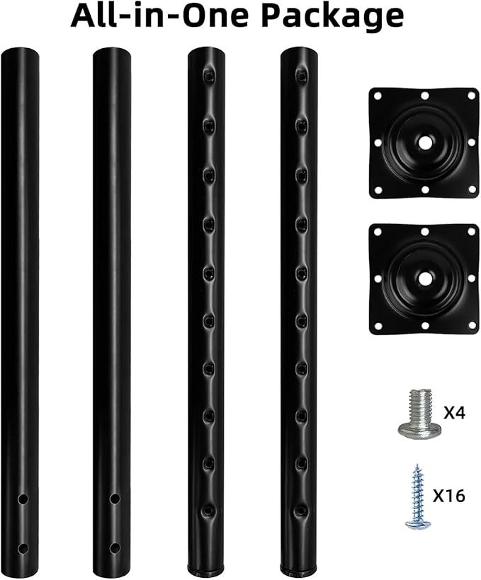 QLLY 24-40 inch Adjustable Metal Table Legs, Heavy Duty DIY Desk Legs