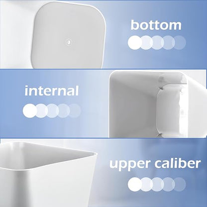 Amyhill 10 Pcs Small Trash Can 2 Gallon Plastic Garbage Can Small Waste Basket for Bathroom Office Kitchen Living Room Bedroom Home Under Desk (White)