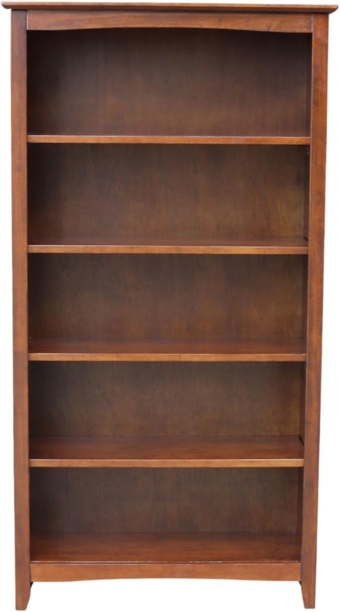 International Concepts, Solid Wood Bookcase 60" High, Adjustable Shelves